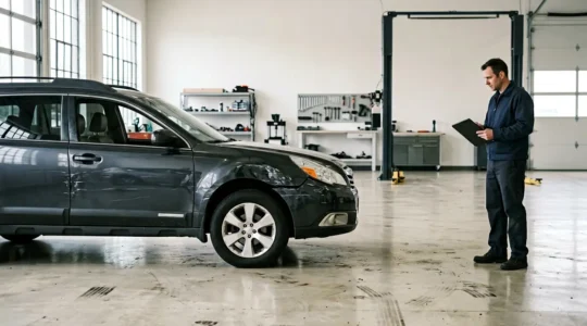 Expertise automobile avec évaluation des dommages sur un véhicule accidenté