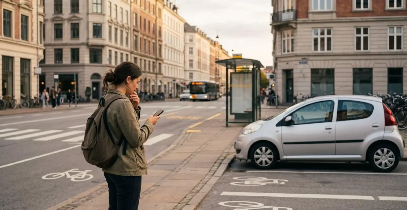Composition montrant différents modes de transport urbain dans une rue