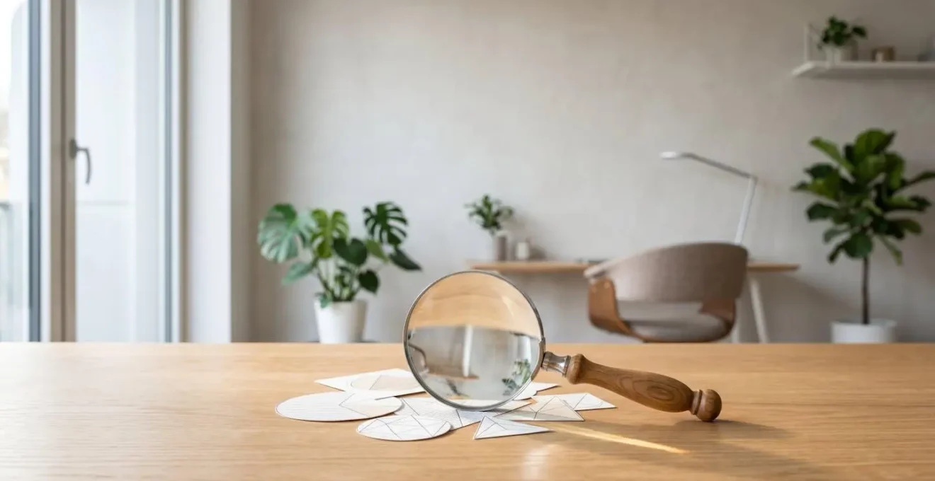 Vue artistique d'un contrat de leasing examiné à la loupe révélant les détails importants