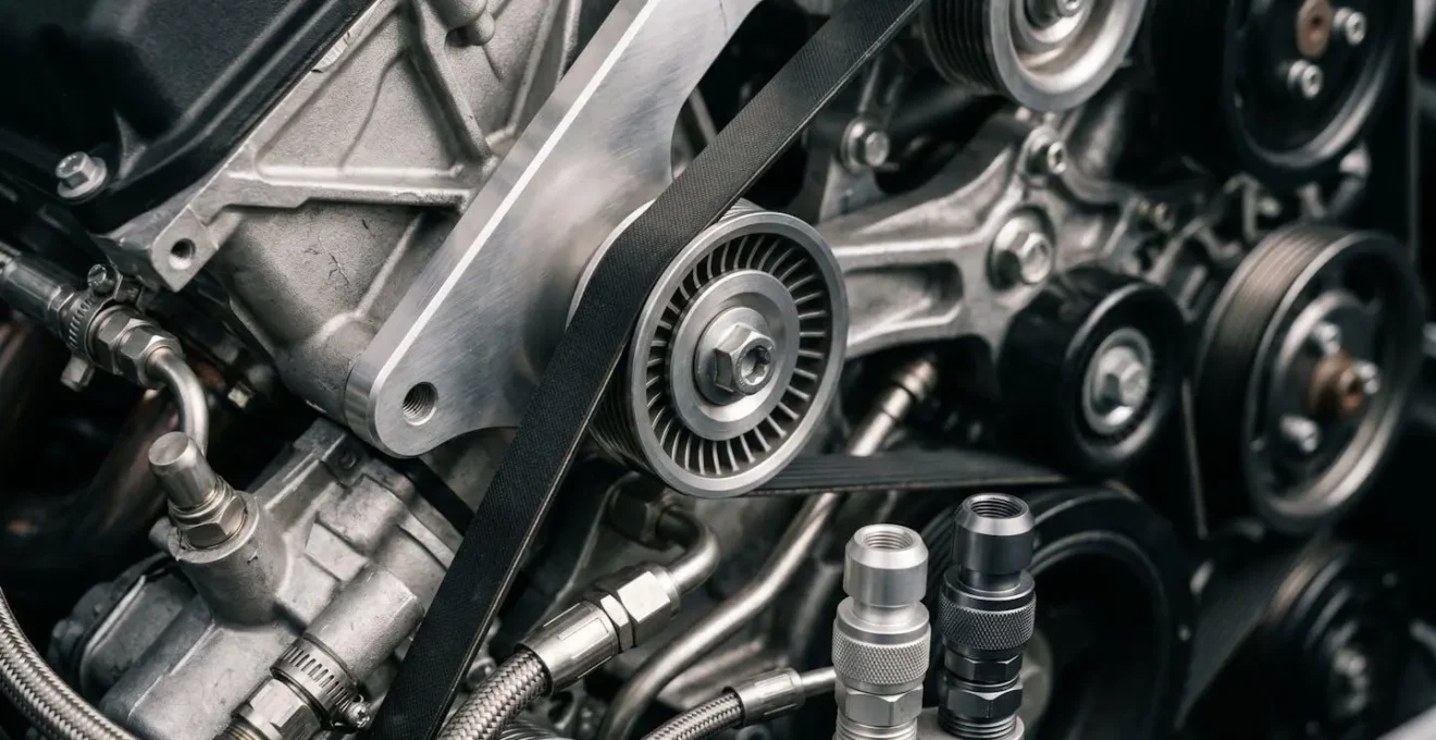 Vue macro détaillée de composants mécaniques automobiles